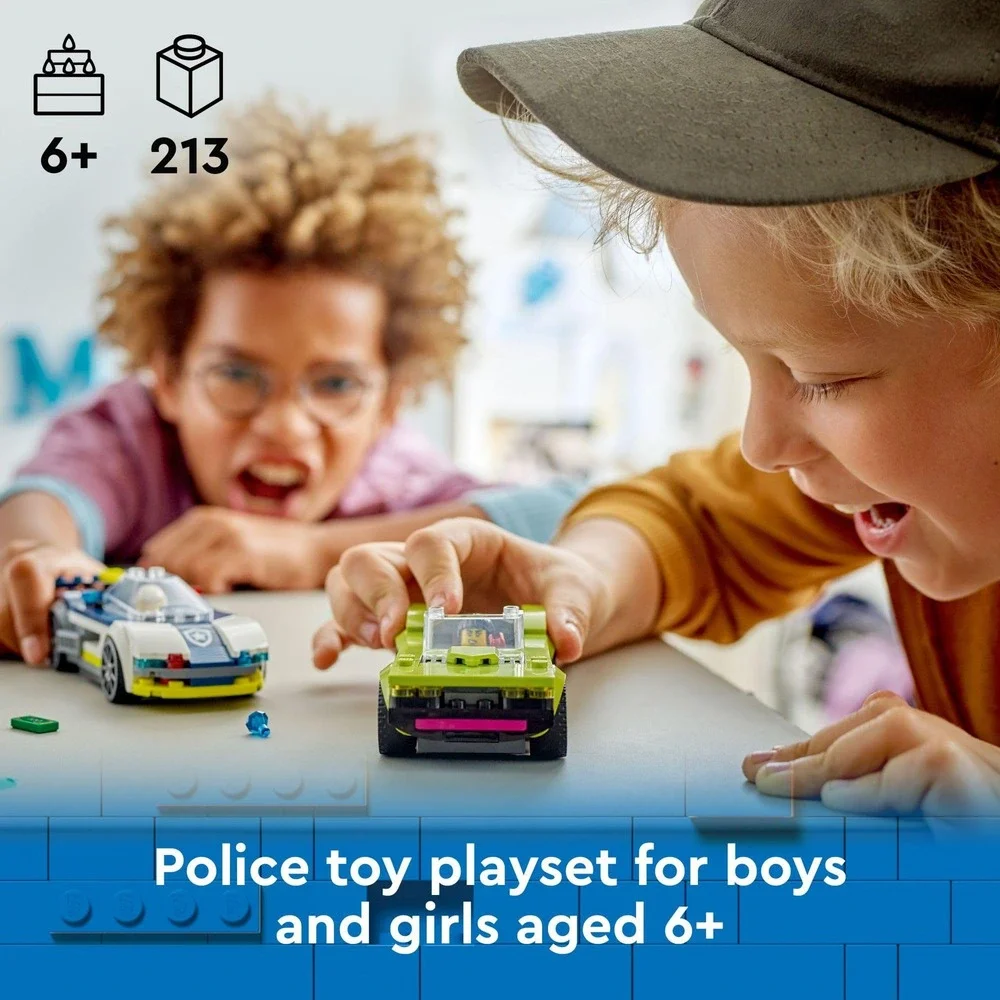 LEGO City Police Car and Muscle Car Chase 60415 Emergency Vehicle Toy 213pcs NEW